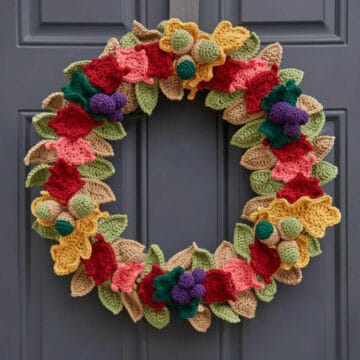 Fall Crochet Door Wreath Stitch Along