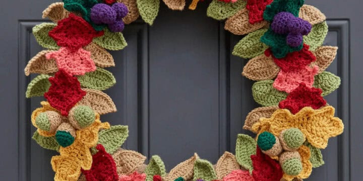 Fall Crochet Door Wreath Stitch Along