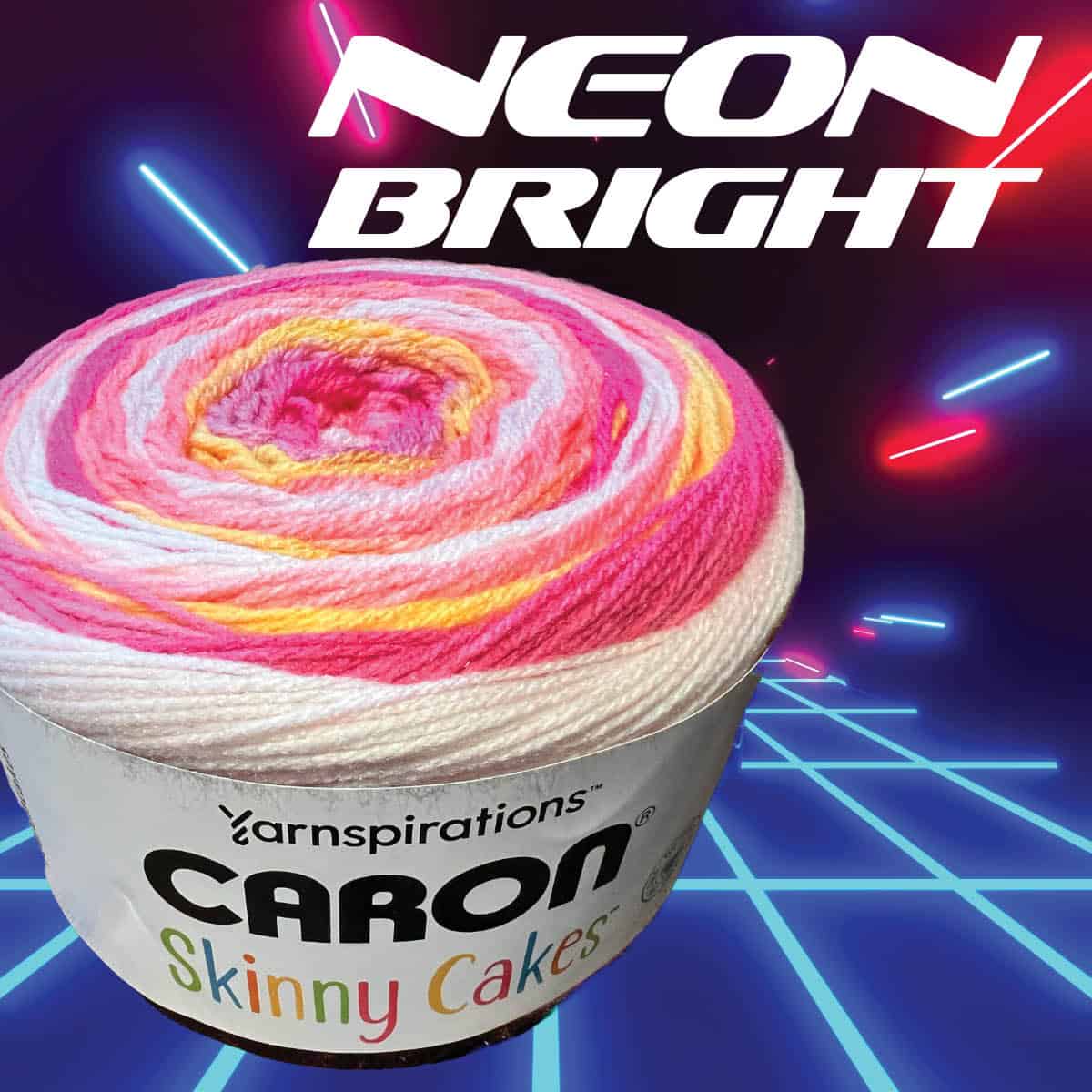 Neon Bright Caron Skinny Cakes Yarn Product