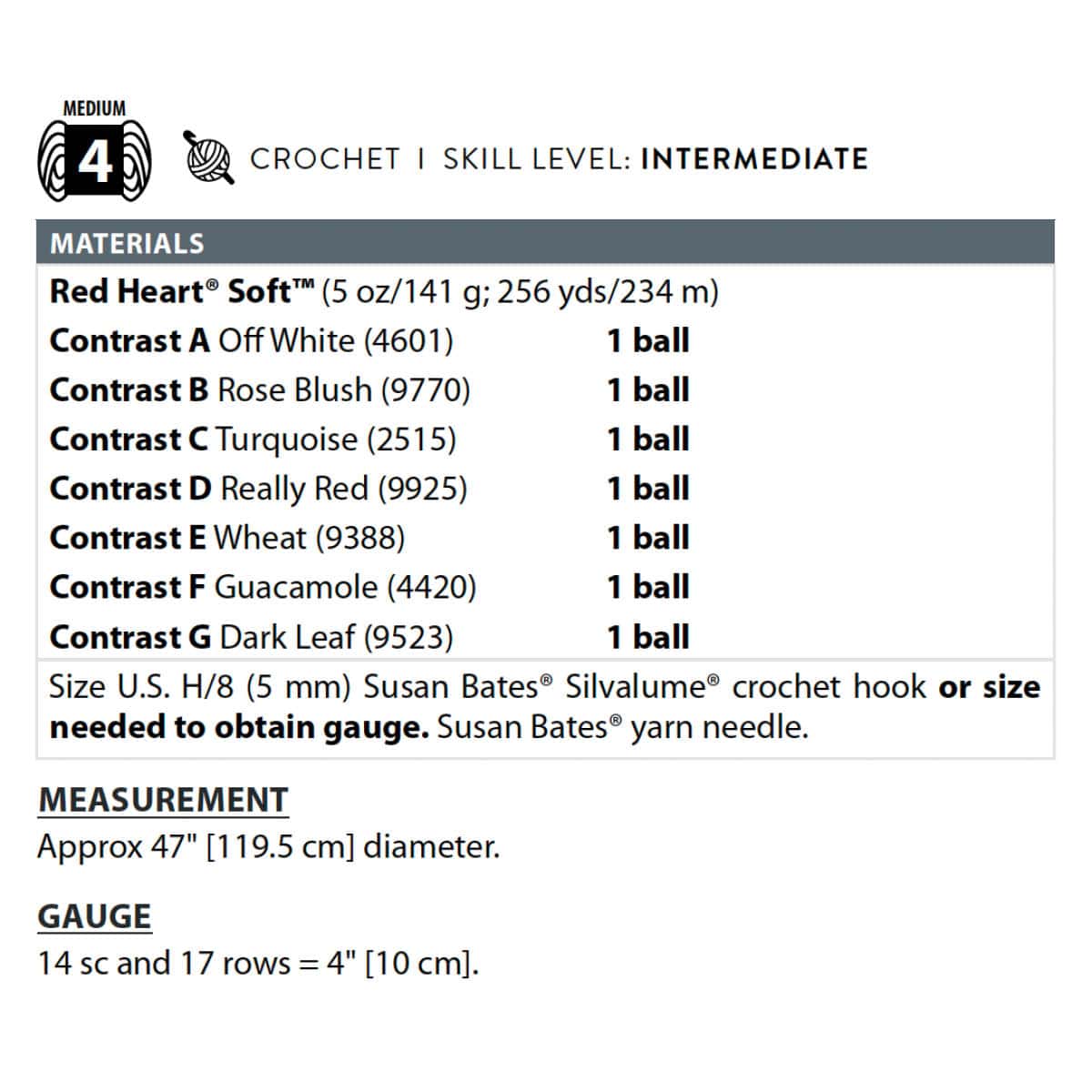 Colour Standards Ordering on Crochet Patterns