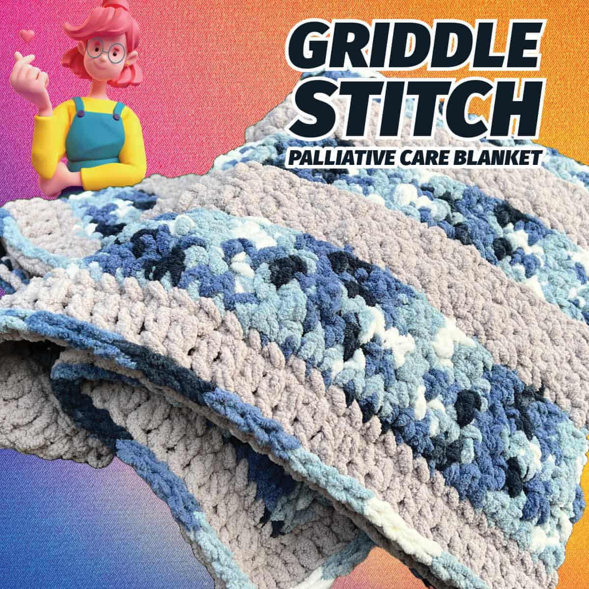 Crochet Griddle Stitch Palliative Care Blanket Pattern by Mikey