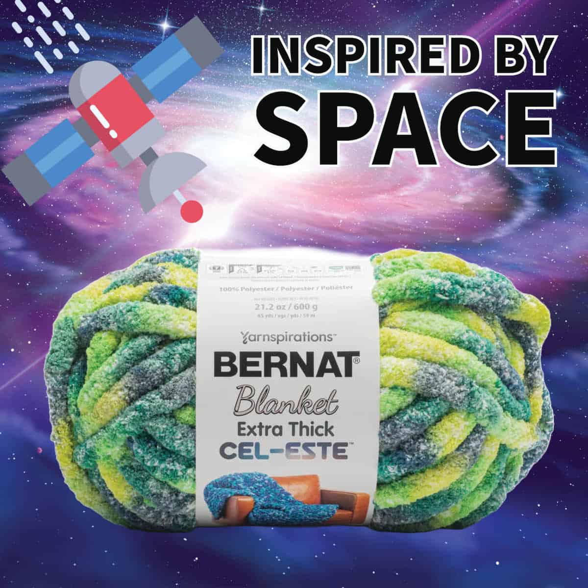 Inspired by Space, Bernat Blanket Extra Thick Cel-este