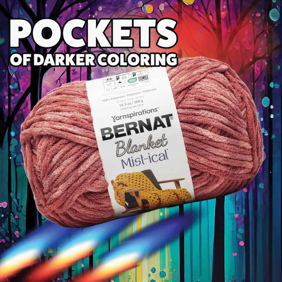 Pockets of Darker Colouring with Bernat Mist-ical Yarn