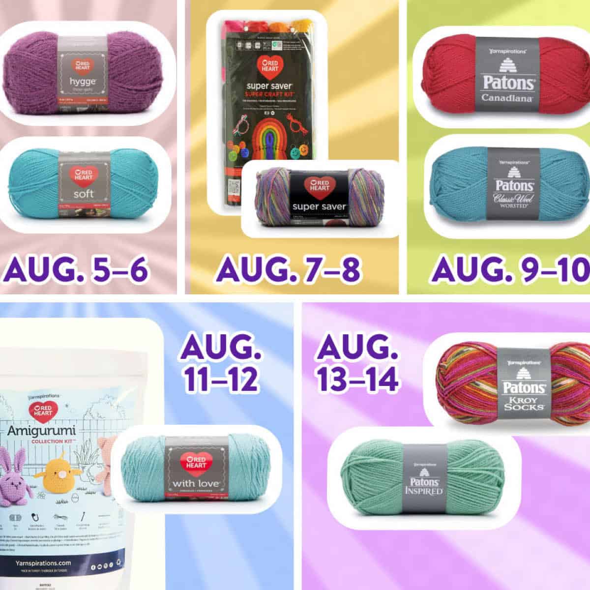 Two Day Yarn Sales for August 5th to August 14, 2024