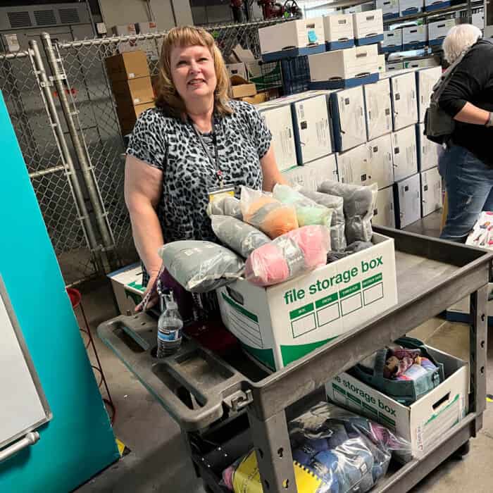 Annie Has Picked a Few Goodies at the Jimmy Beans Wool Warehouse