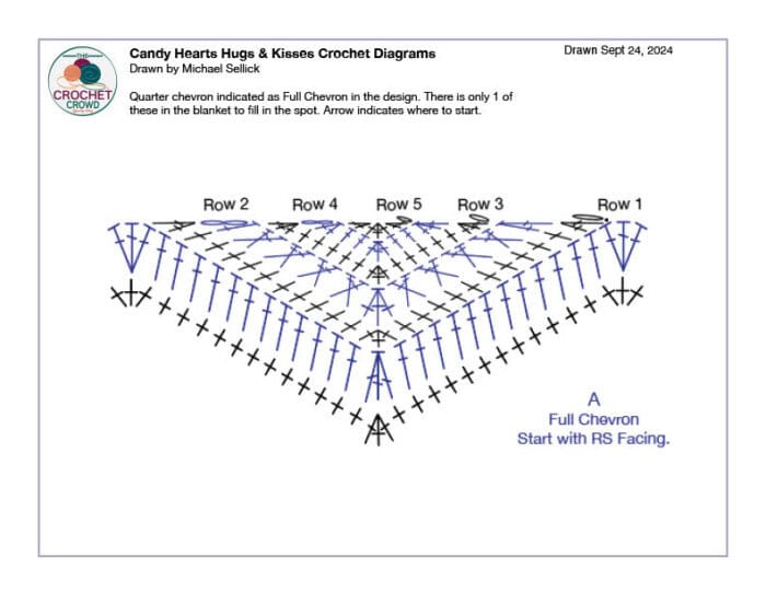 Candy Hearts Full Chevron Crochet Diagram