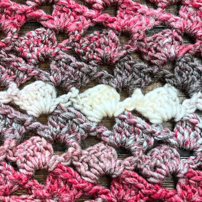 Close Up - Crochet Drunken Granny Stitch Pattern