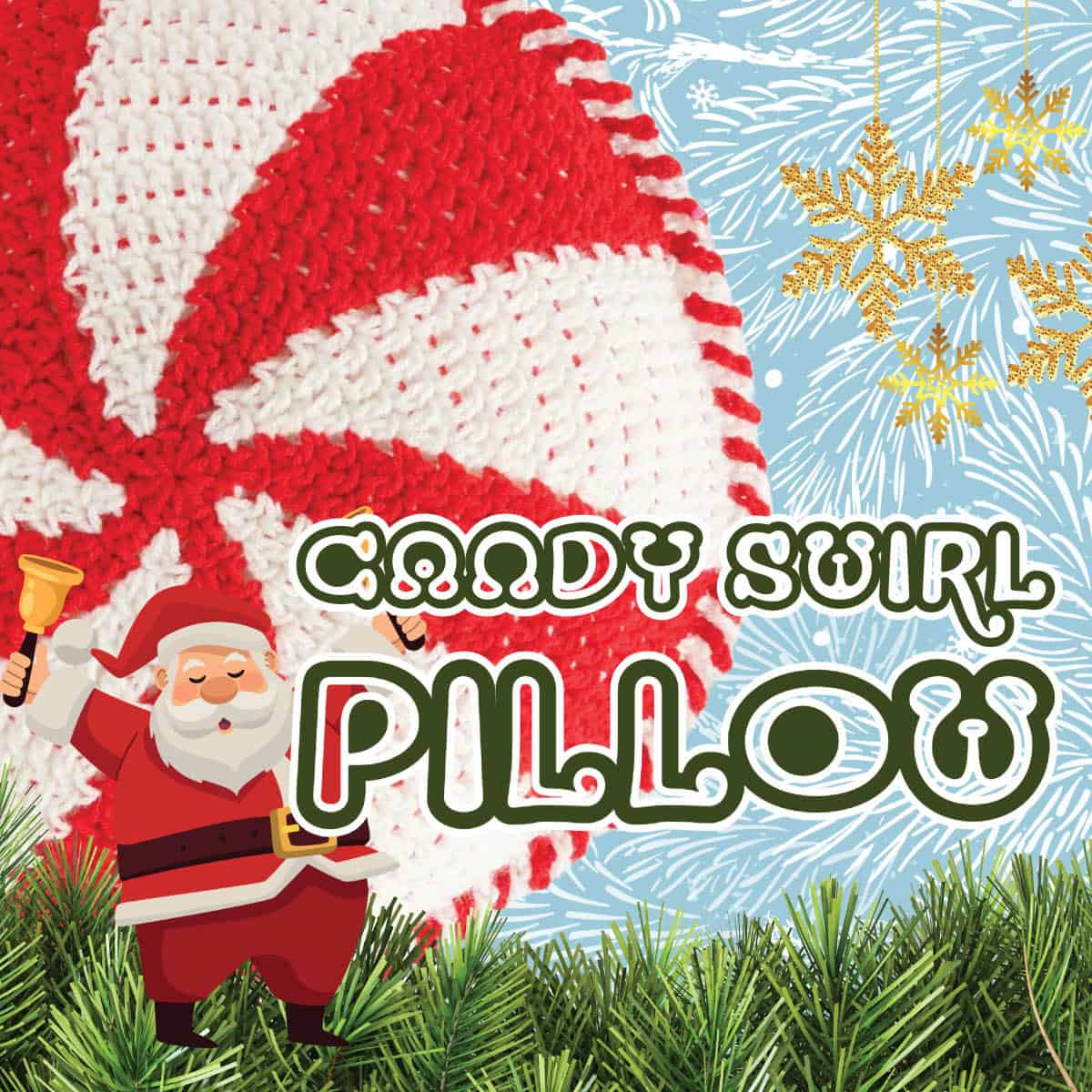 Crochet Christmas Candy Swirl Pillow Pattern