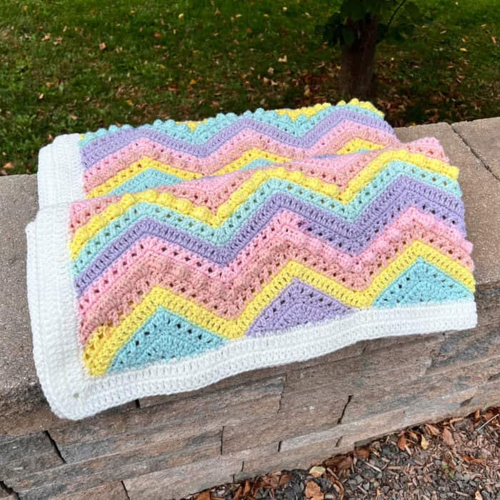 Crochet Hugs and Kisses Candy Hearts Blanket Squared Off