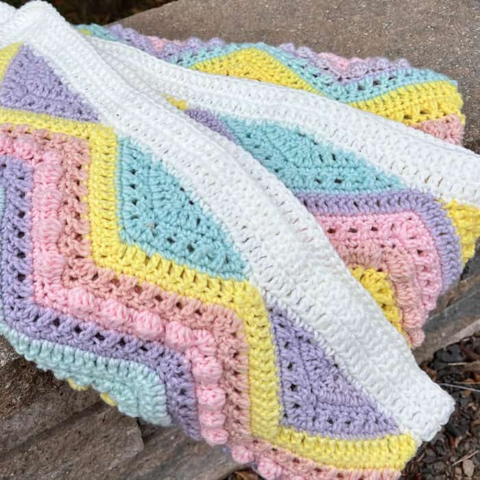 Crochet Hugs and Kisses Candy Hearts Squared Version