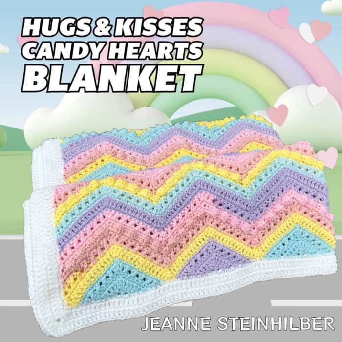 Crochet Hugs and Kisses New Candy Hearts Blanket Pattern