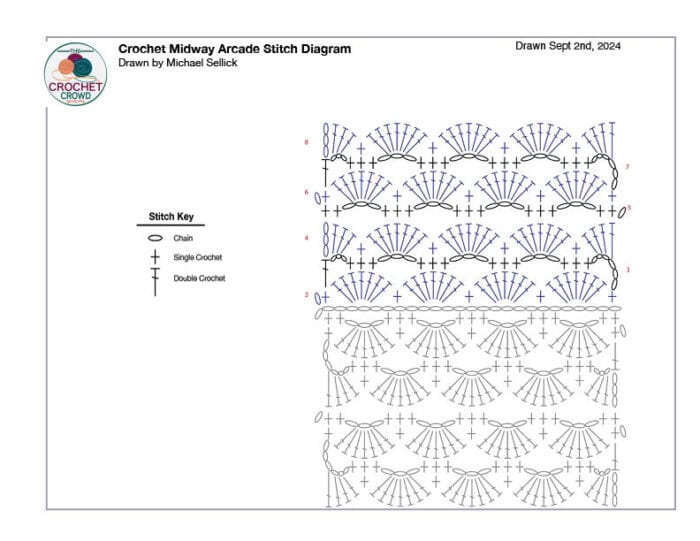 Crochet Midway Arcade Stitch Diagram