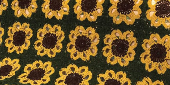 Crochet Vintage Sunflower Granny Throw Pattern