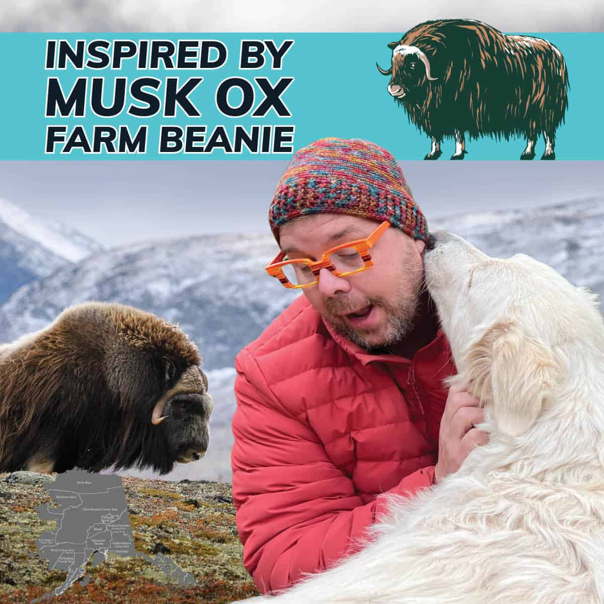 Crochet Beanie Free Pattern Inspired by Musk Ox Farm in Palmer Alaska