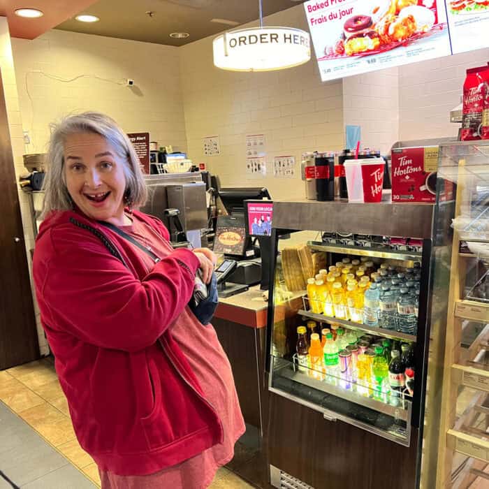 Julia, Vancouver Airport at Tim Hortons