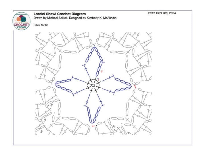 Lorelei Shawl Crochet Diagram Middle Filler Motif