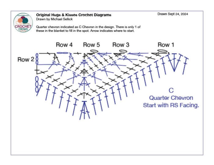 Original Hugs and Kisses C Crochet Diagram