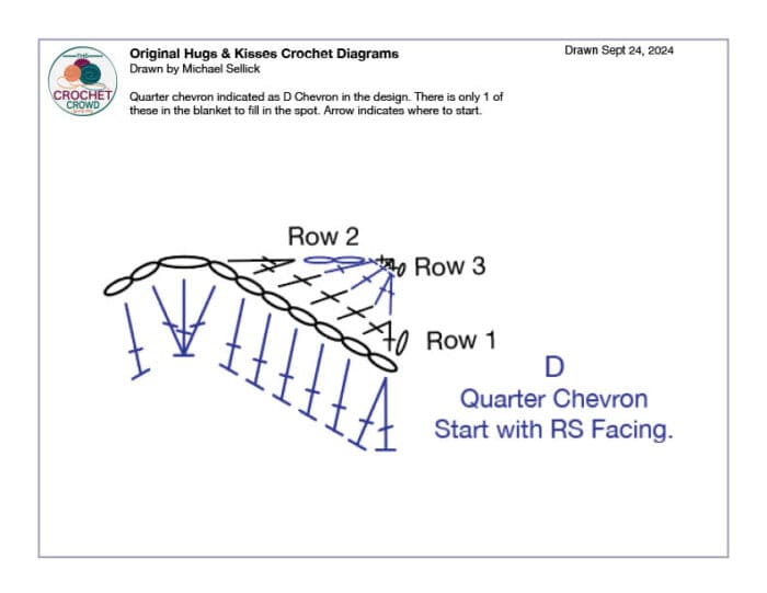 Original Hugs and Kisses D Crochet Diagram