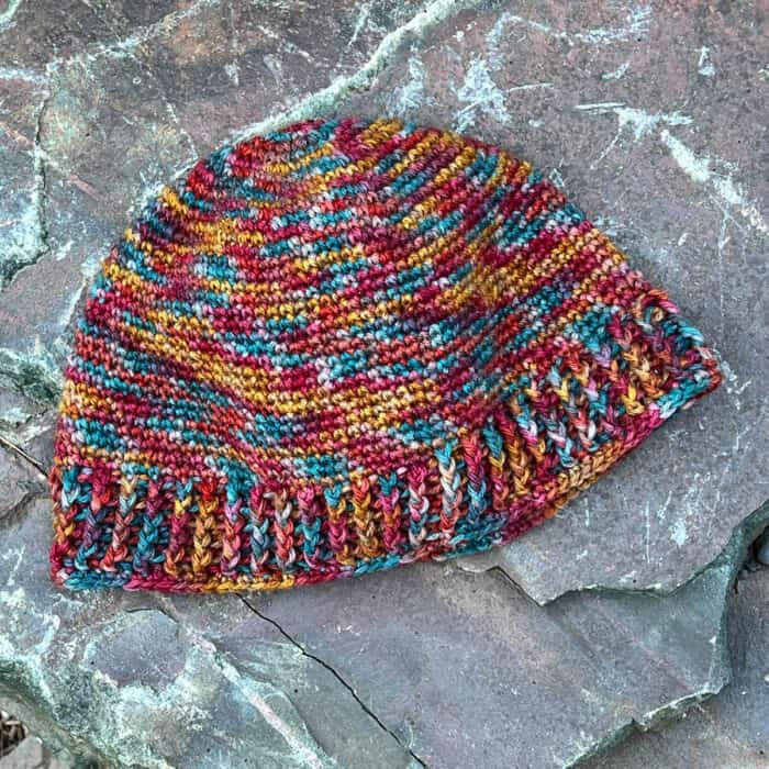 Qiviut Ribbed Brim Beanie Hat Crochet Pattern