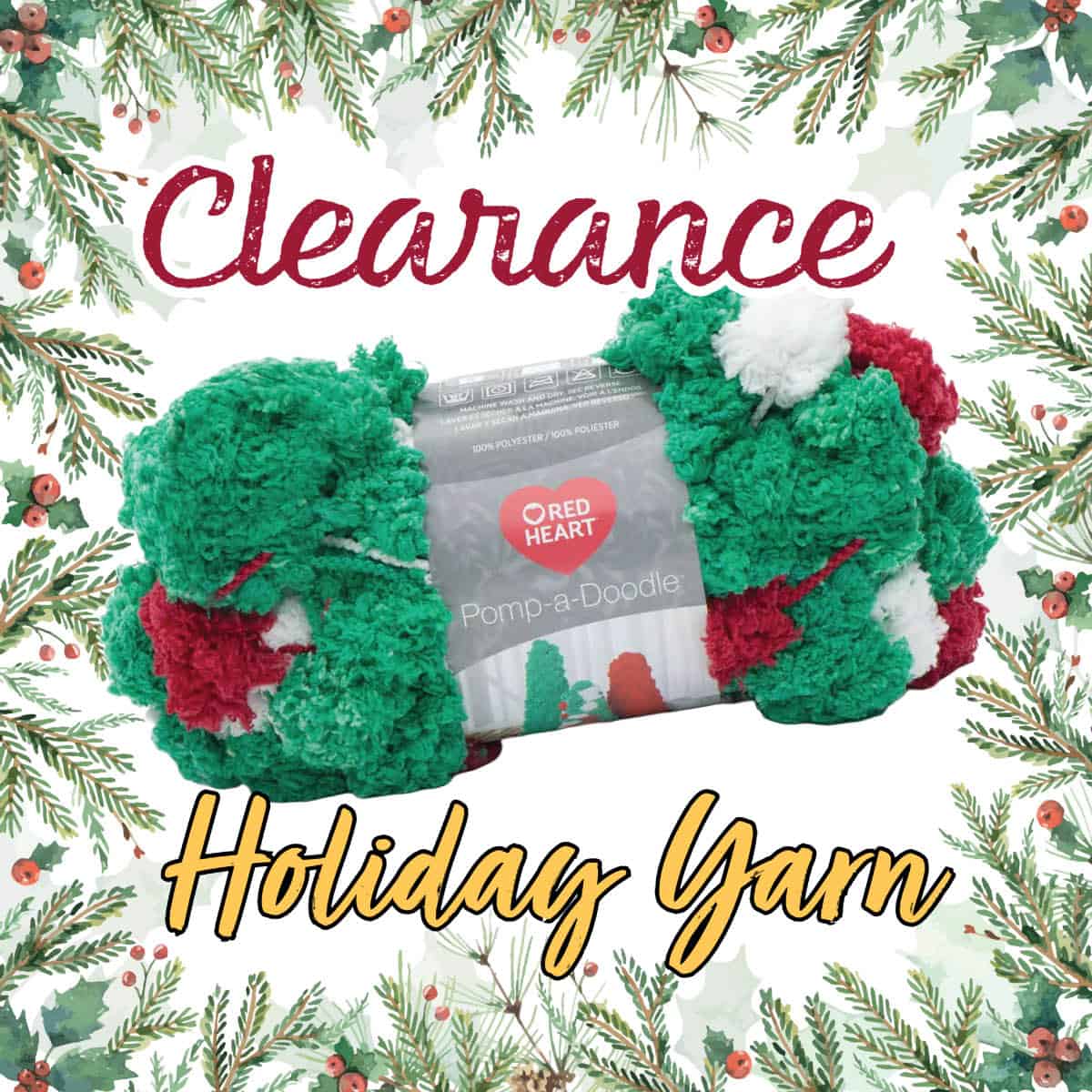 Christmas Clearance Yarn: Red Heart Pomp A Doodle Yarn