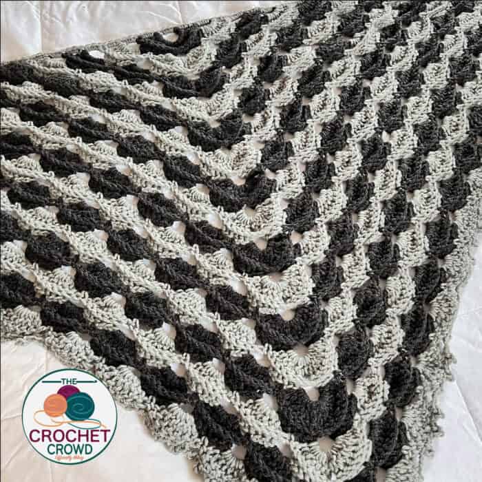 Crochet Black and Gray Go To Shawl Free Pattern