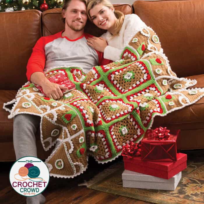 Crochet Gingerbread House Blanket Pattern