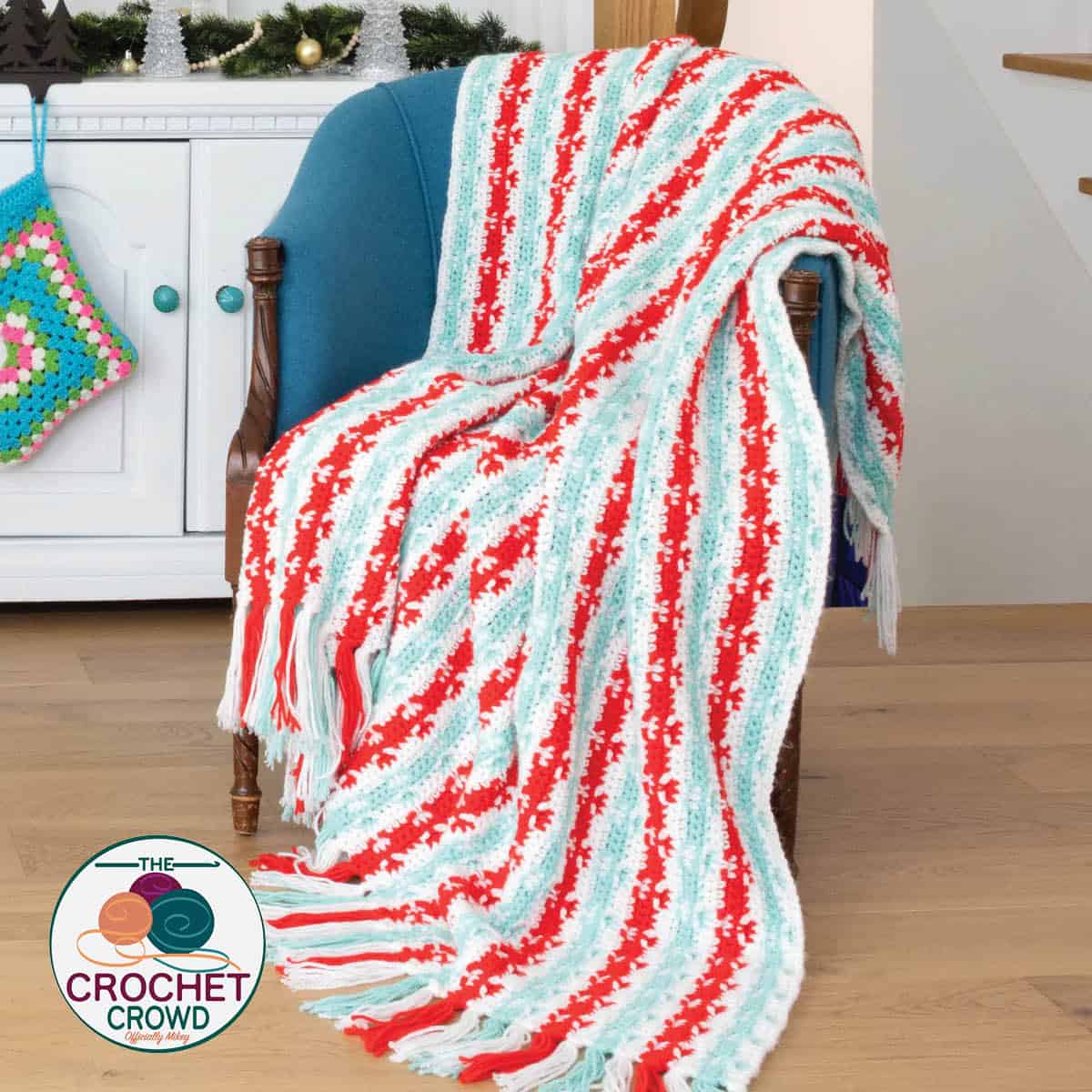 Crochet Holly Jolly Textured Blanket Pattern