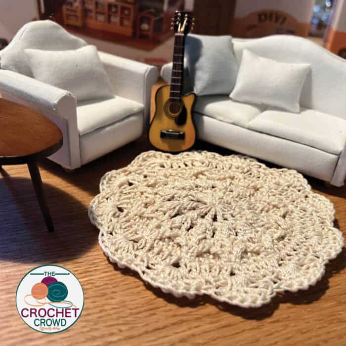 Crochet Miniature Round Area Rug