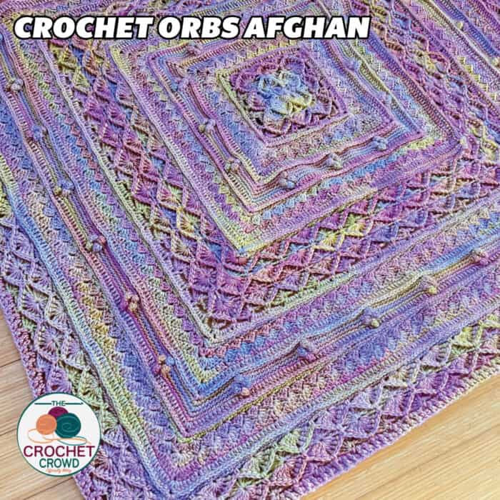 Crochet Orbs Afghan Laying Flat