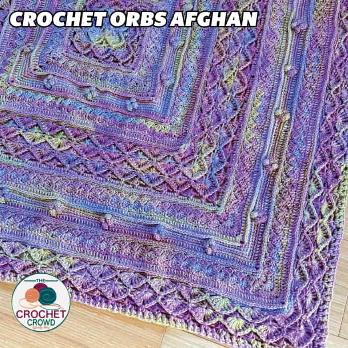 Crochet Orbs Afghan Laying Flat on the Floor