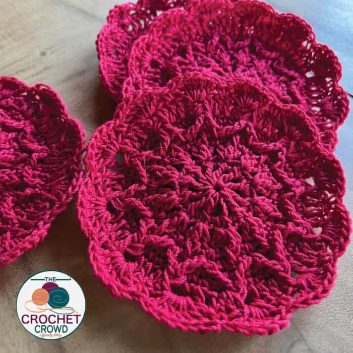 Crochet Thread Coasters Close Up