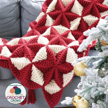 Crochet Three Dimensional Star Christmas Blanket Pattern