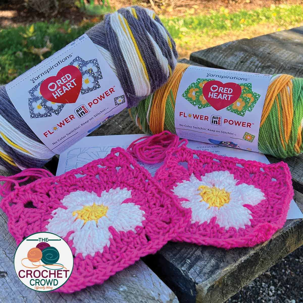 How to Crochet Red Heart All In One Flower Power Yarn and Review