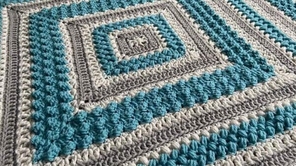 Free Pattern Crochet Framed Textures Blanket Pattern by Jeanne