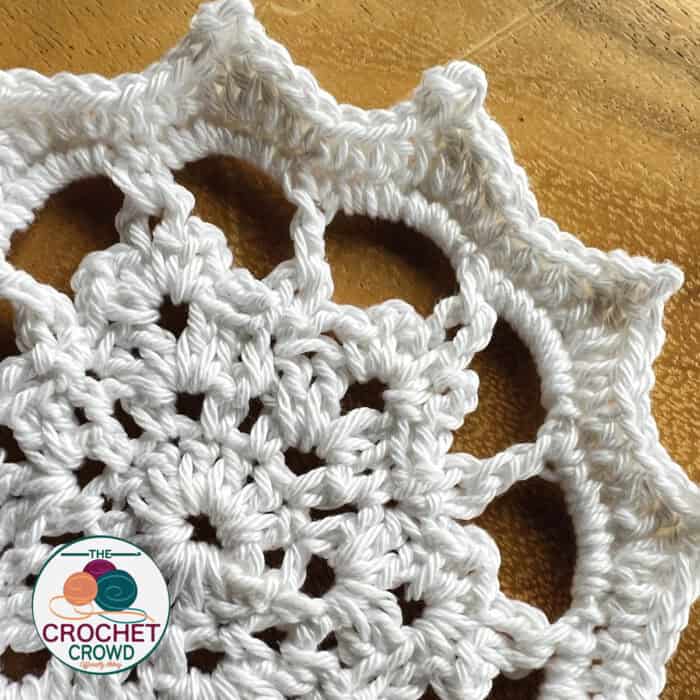 Close Up, Easy Crochet Snowflake Coaster