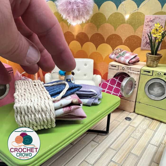 Creation of Bougie Little Miniature Laundromat Laundry on Table