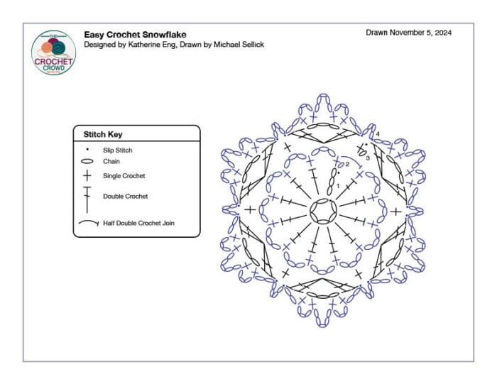 Easy Crochet Snowflake Diagram