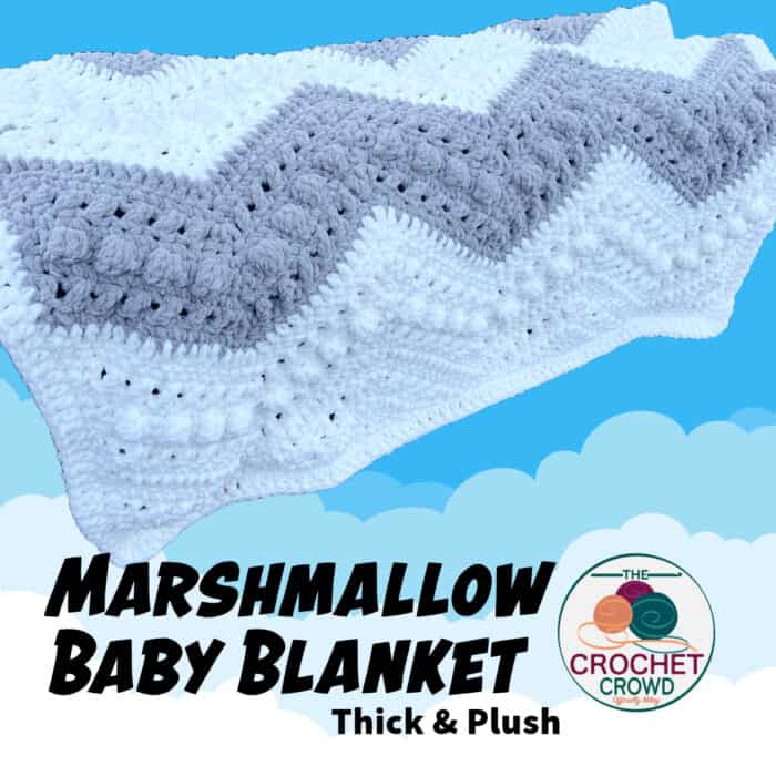 Crochet Marshmallow Hugs and Kisses Baby Blanket