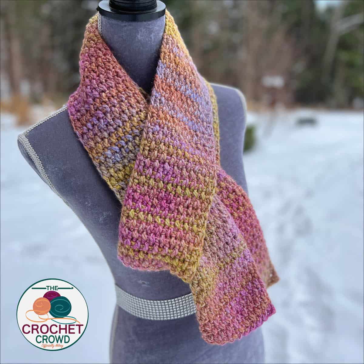 Free Caron Blossoms Crochet Scarf Pattern with Tutorials