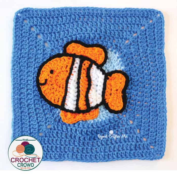 Crochet Clown Fish Motif by Repeat Crafter Me