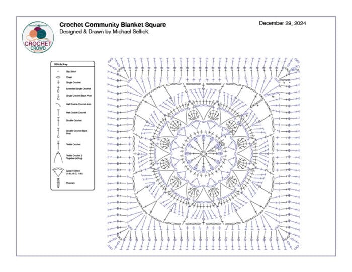 Crochet Community Blanket Stitch Diagram