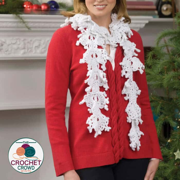 Crochet Falling Snowflakes Scarf Free Pattern