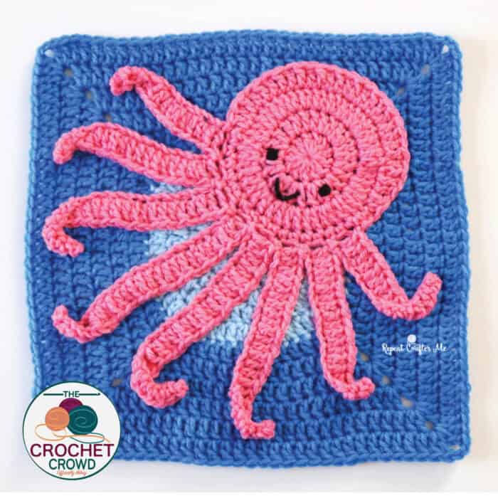 Crochet Octopus Motif by Repeat Crafter Me