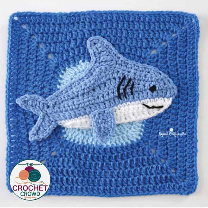 Crochet Shark Motif by Repeat Crafter Me