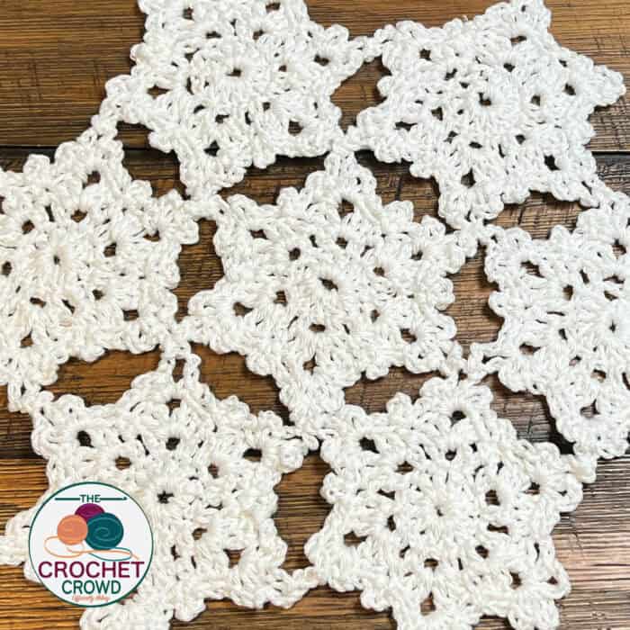 Crochet Snowflake Doily Pattern Close Up