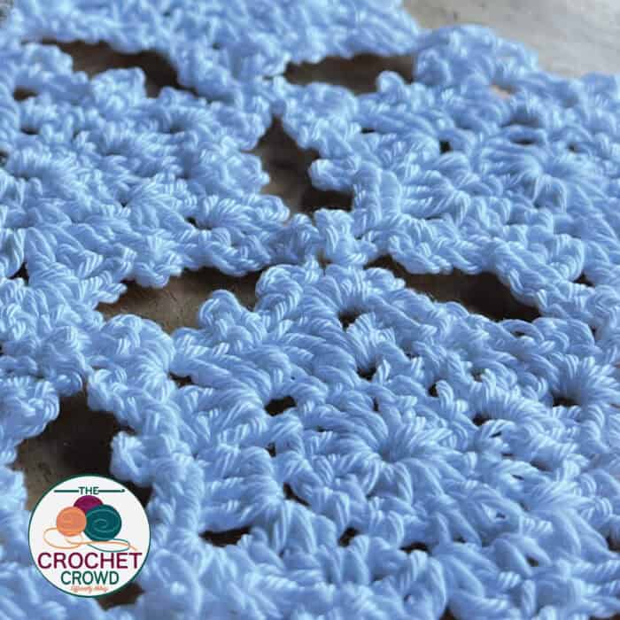 Crochet Snowflake Doily Pattern Close Up with Joins