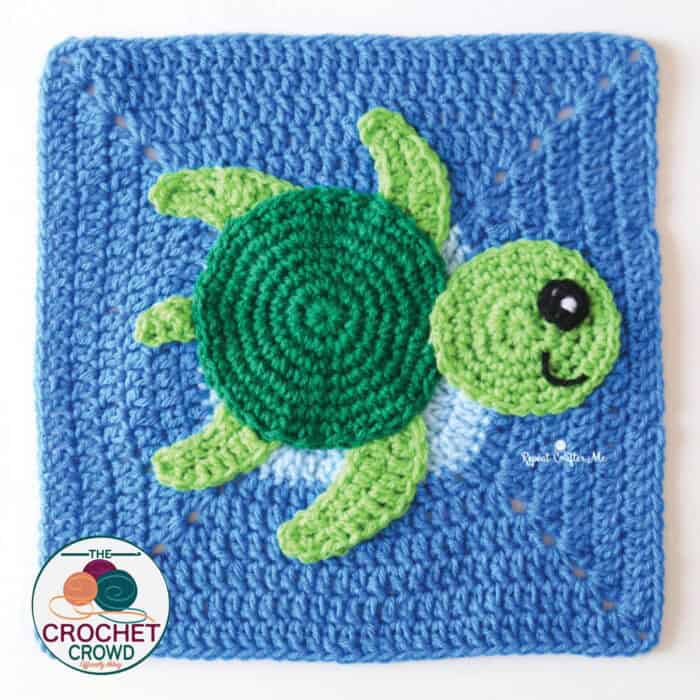 Crochet Turtle Motif by Repeat Crafter Me