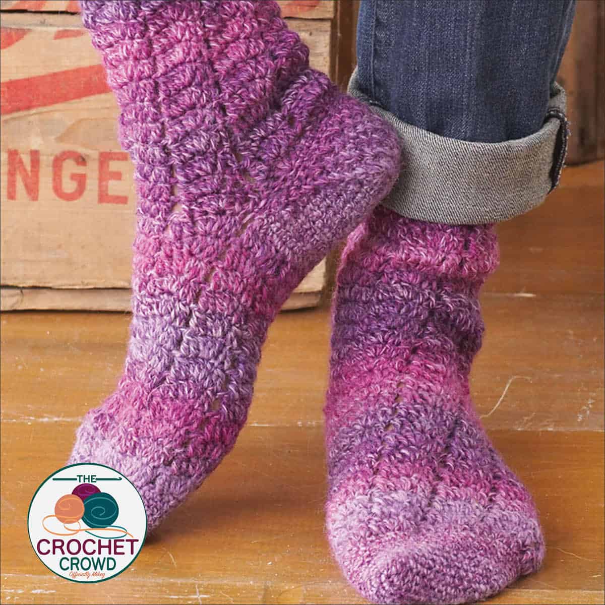 Crochet Twisting Lace Stitch Patons Free Sock Pattern