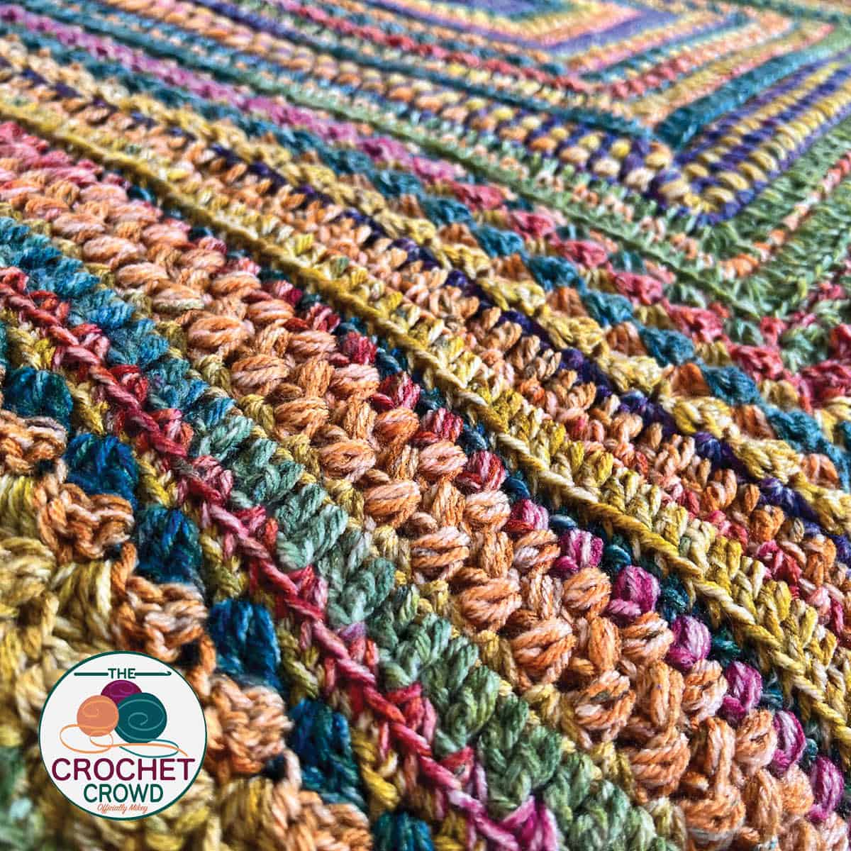 Red Heart Bitty Stripes Free Crochet Stitch Sampler Blanket Pattern