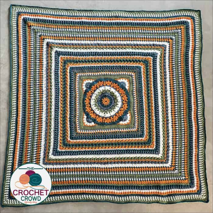 Bernat Study of Reality Face Up Crochet Blanket